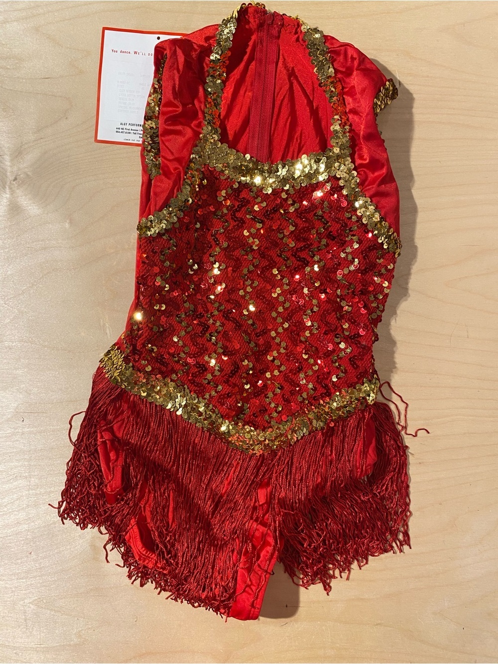 Algy Red Sequin Fringe Dance Costume SA (RX)